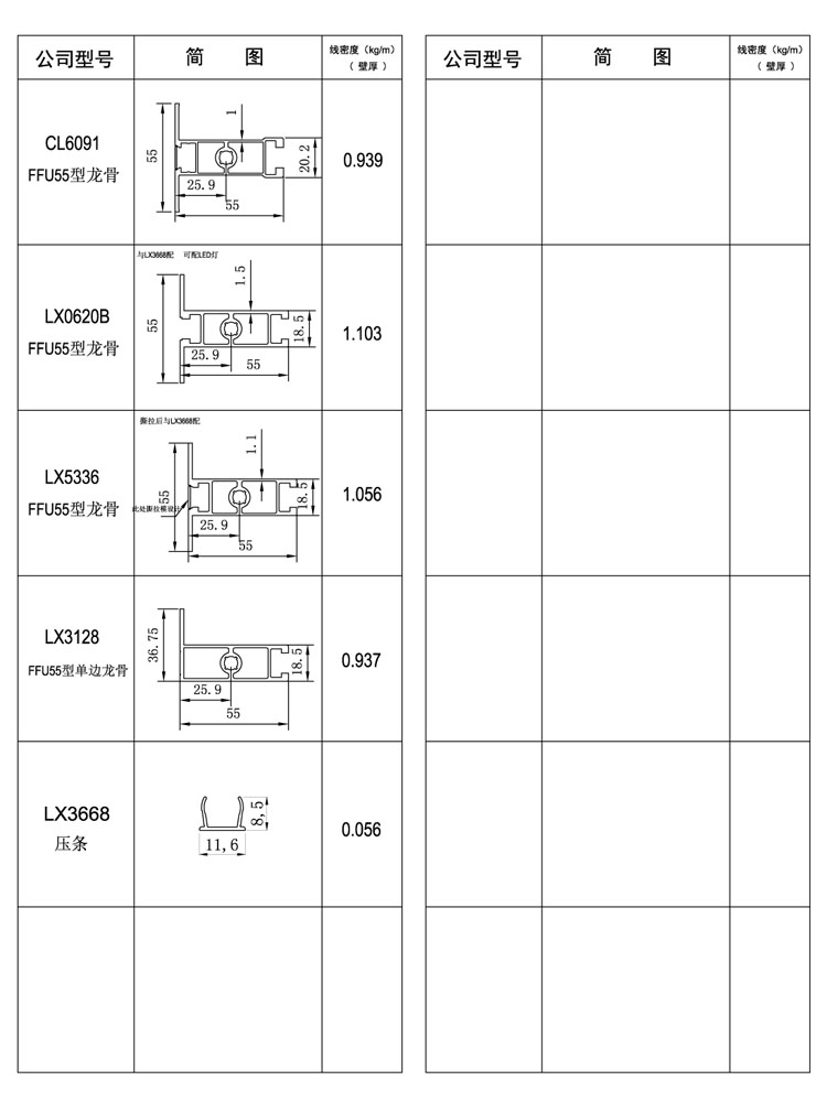 55型FFU吊顶龙骨